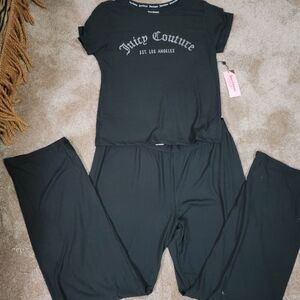 Juicy Couture Black Pajama Set W Rhinestone for Women Sz Large New W Tag